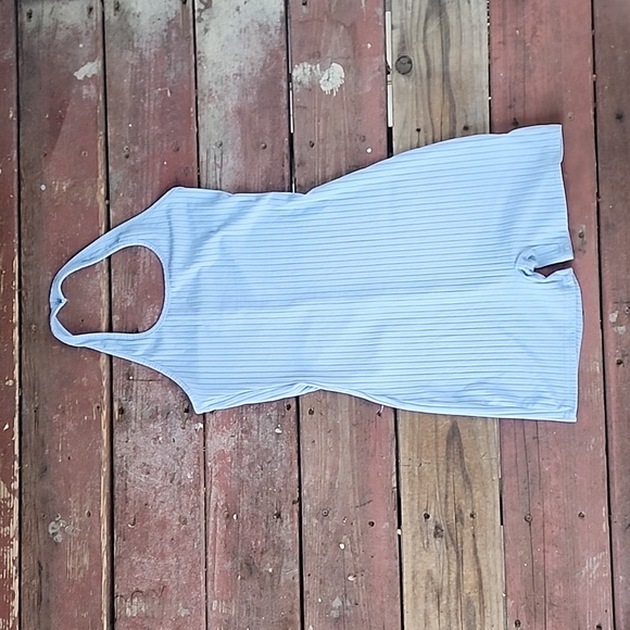 SHEIN Tops - 🌻 Shein Baby Blue Ribbed Romper Jumpsuit